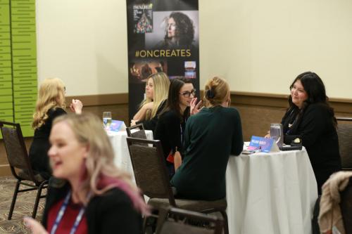 Participants at the Prime Time Pitch Market (sponsored by Ontario Creates)